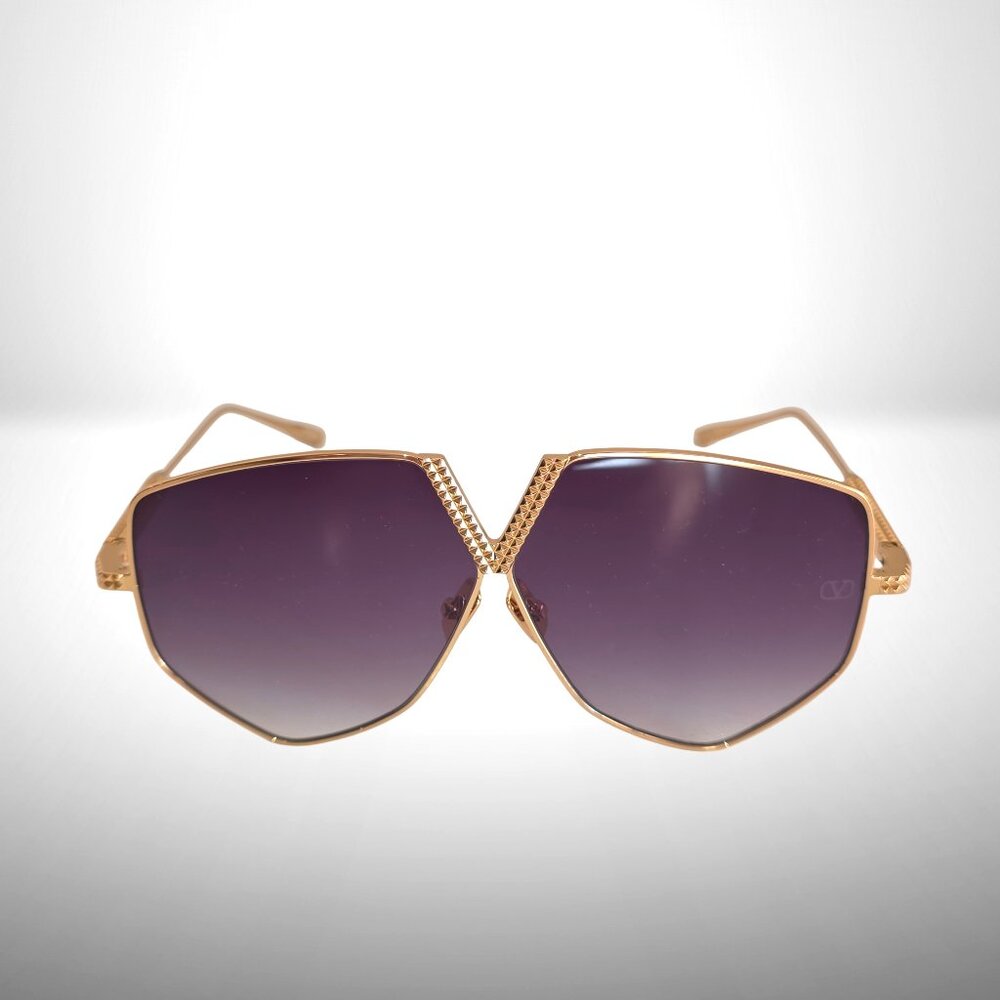 Valentino Garavani  V-Hexagon Sunglasses - Gold / Gradient Lens